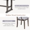 TOPMAX 7-Piece Updated 76.9inch Extendable Trestle Dining Table Set with Removable Leaf, Kitchen Table Set with Upholstered Side Chair and Arm Chair,