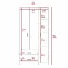 Austral 3 Door Armoire with Drawers, Shelves, and Hanging Rod -White