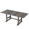 TOPMAX 7-Piece Updated 76.9inch Extendable Trestle Dining Table Set with Removable Leaf, Kitchen Table Set with Upholstered Side Chair and Arm Chair,