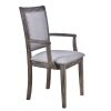TOPMAX 7-Piece Updated 76.9inch Extendable Trestle Dining Table Set with Removable Leaf, Kitchen Table Set with Upholstered Side Chair and Arm Chair,