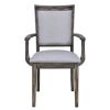 TOPMAX 7-Piece Updated 76.9inch Extendable Trestle Dining Table Set with Removable Leaf, Kitchen Table Set with Upholstered Side Chair and Arm Chair,