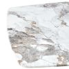 Faux Marble Dining Table Set with Convertible Base, Luxury Rectangular Kitchen Table for 6-8, Modern White Faux Marble Dining Room Table with MDF Base