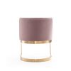 Manhattan Comfort Aura Blush and Polished Brass Velvet Dining Chair